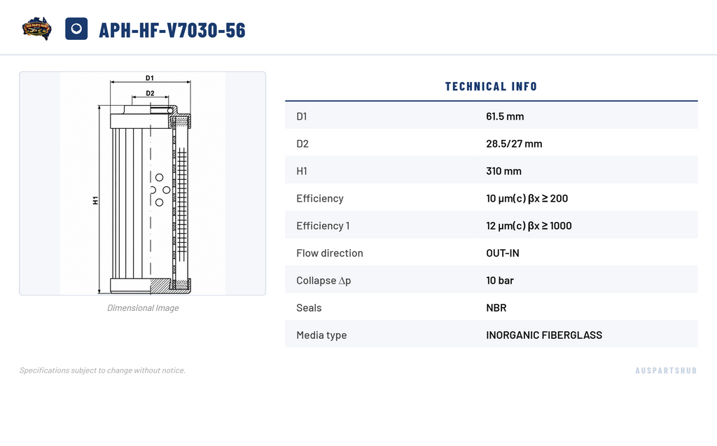 Hydraulic Filter Element APH-HF-V7030-56