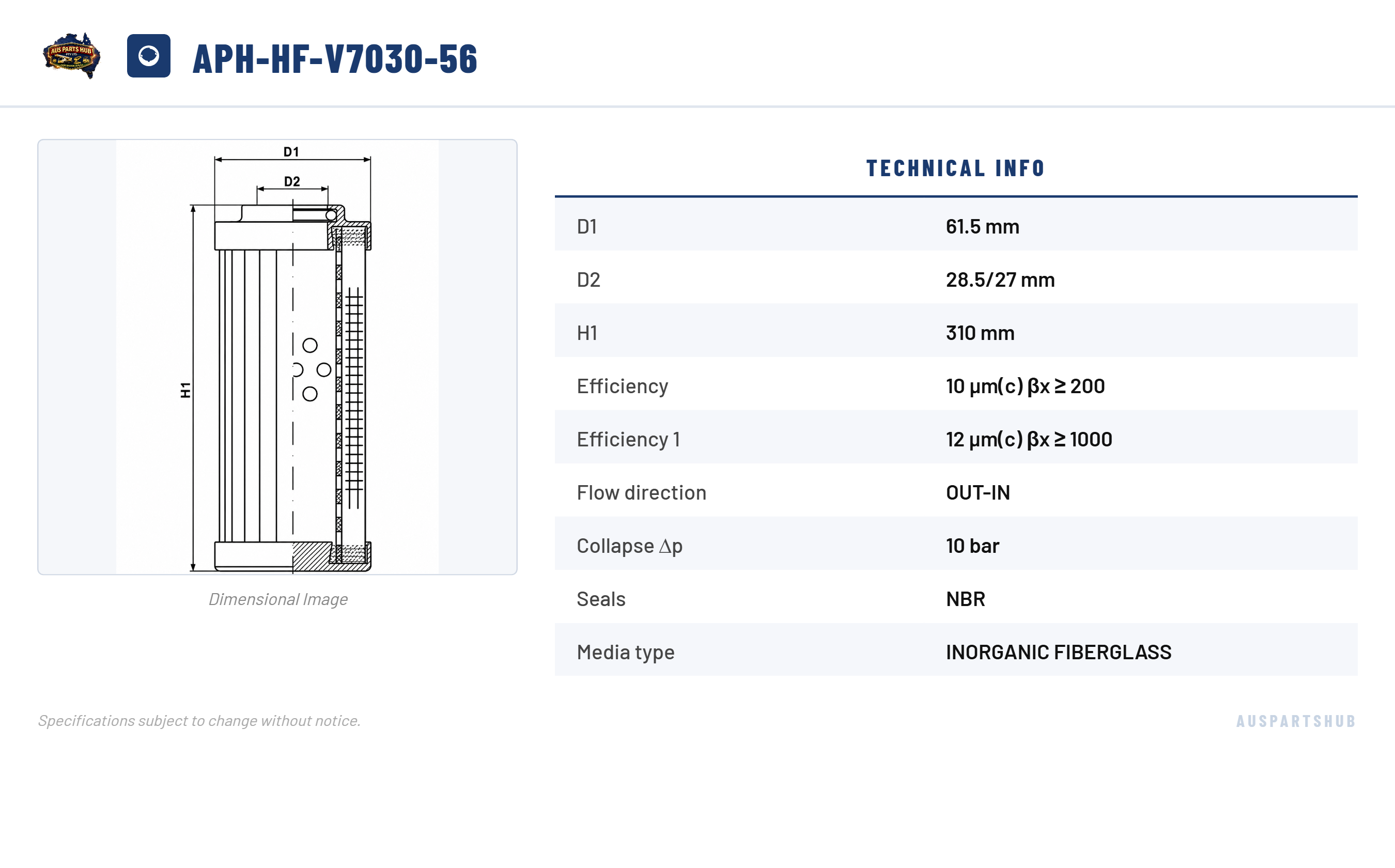 Hydraulic Filter Element APH-HF-V7030-56