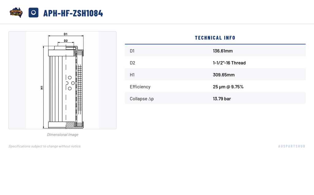 Oil Filter Element APH-HF-ZSH1084