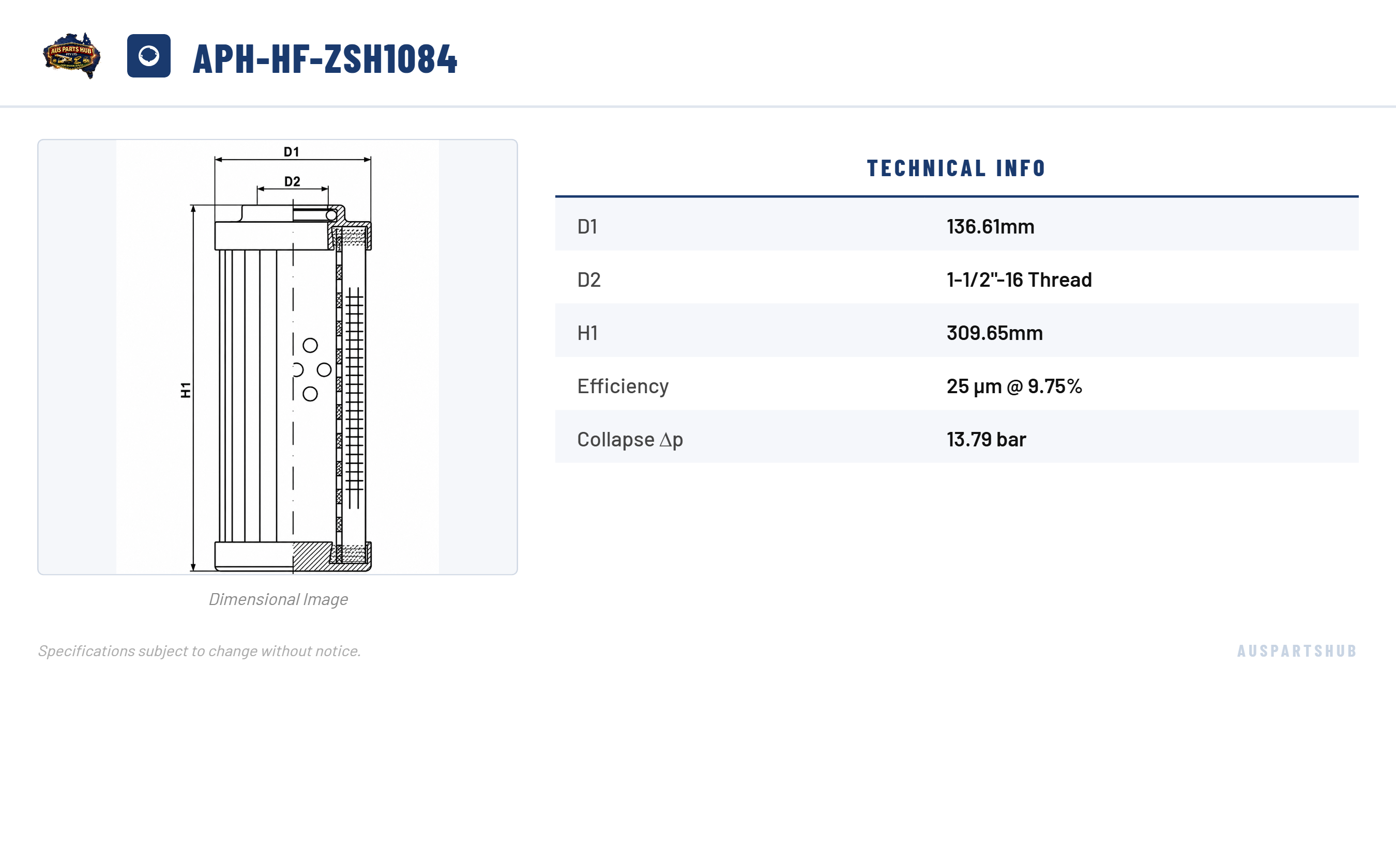 Oil Filter Element APH-HF-ZSH1084