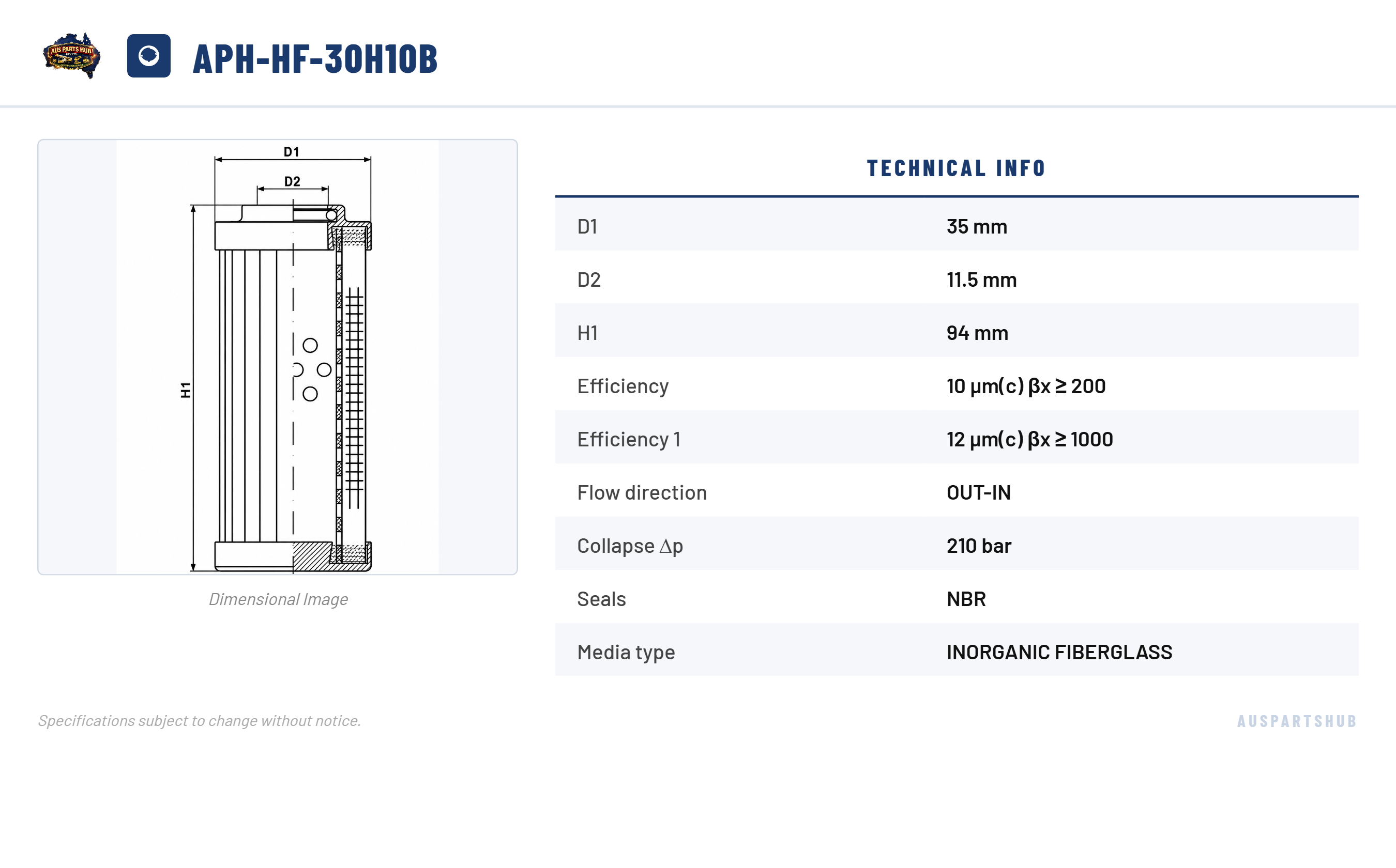Hydraulic Filter Element APH-HF-30H10B