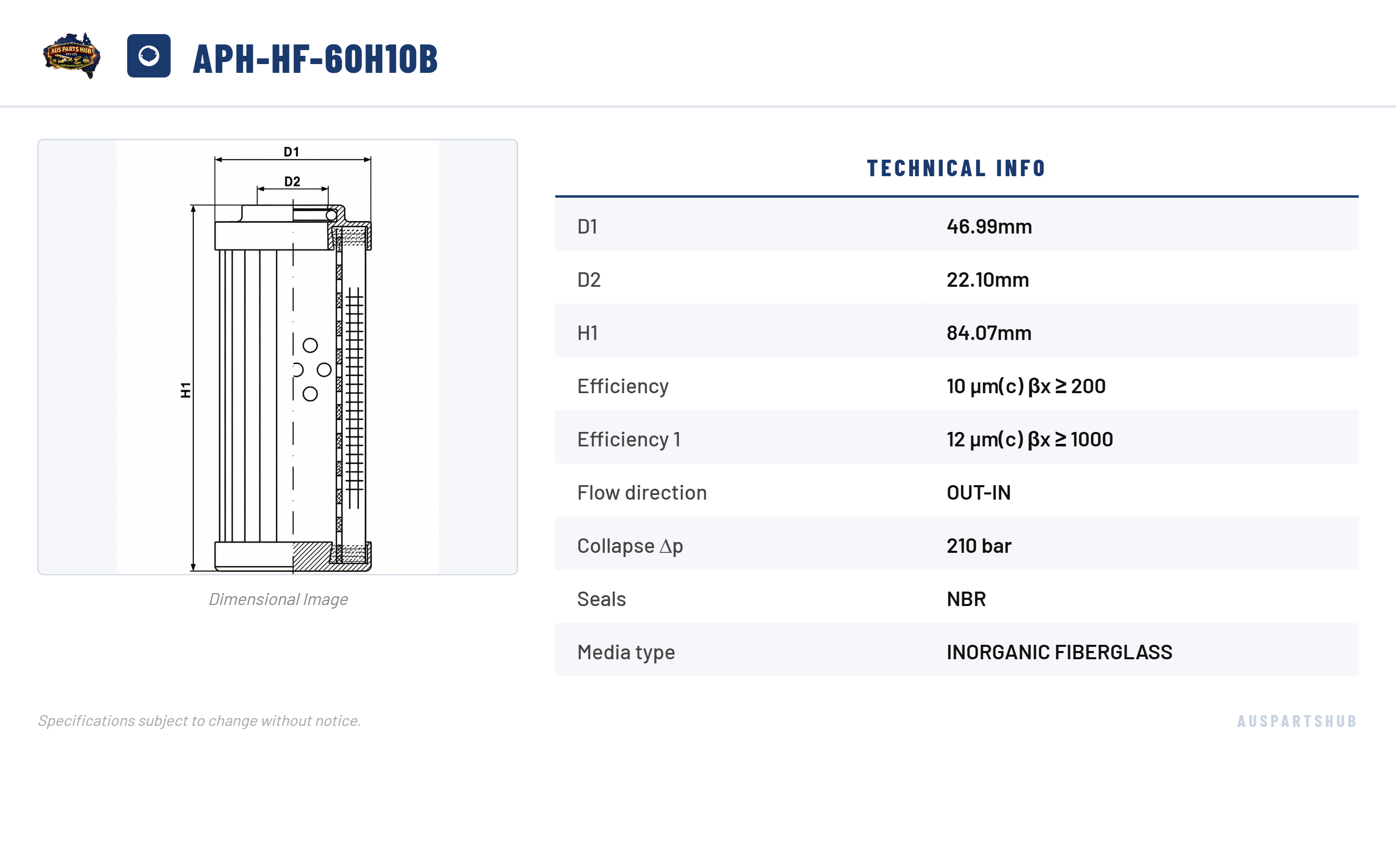 Hydraulic Filter Element APH-HF-60H10B